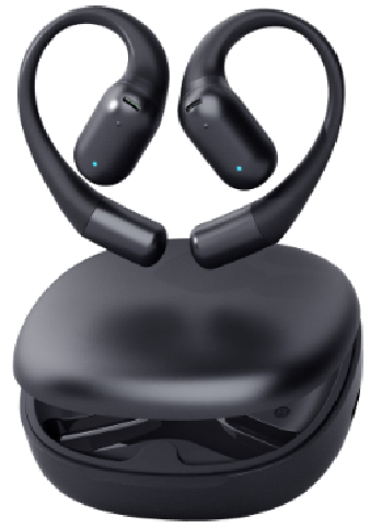 6Z,Open Ear Headphones, Bluetooth Headphones 5.3 Sports with Smart Digital Display, 36H Playtime, IP5 Waterproof, Wireless Earbuds Lightweight Design Fit Cycling, Running, Workout (Black)