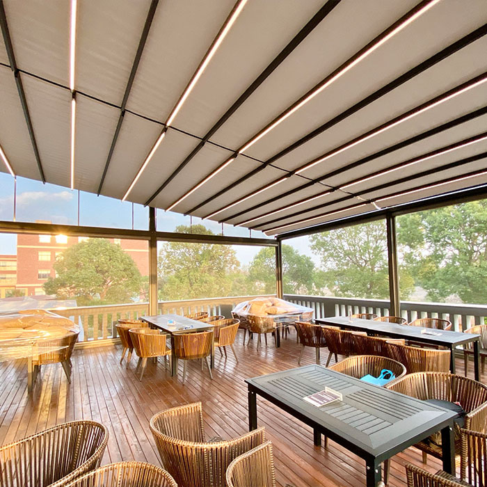 Electric folding rainproof canopy