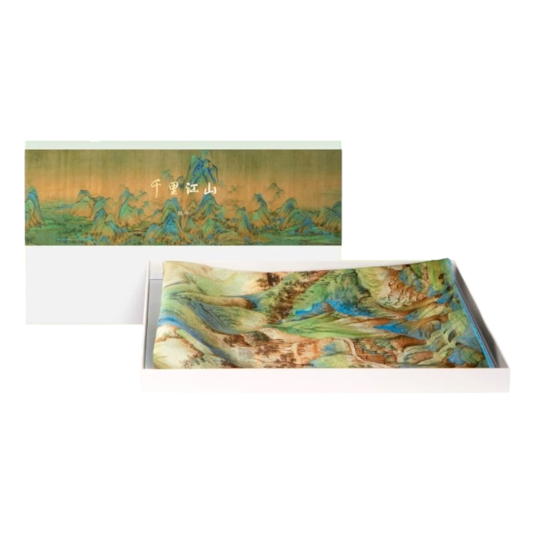 A genuine silk scarf depicting the 