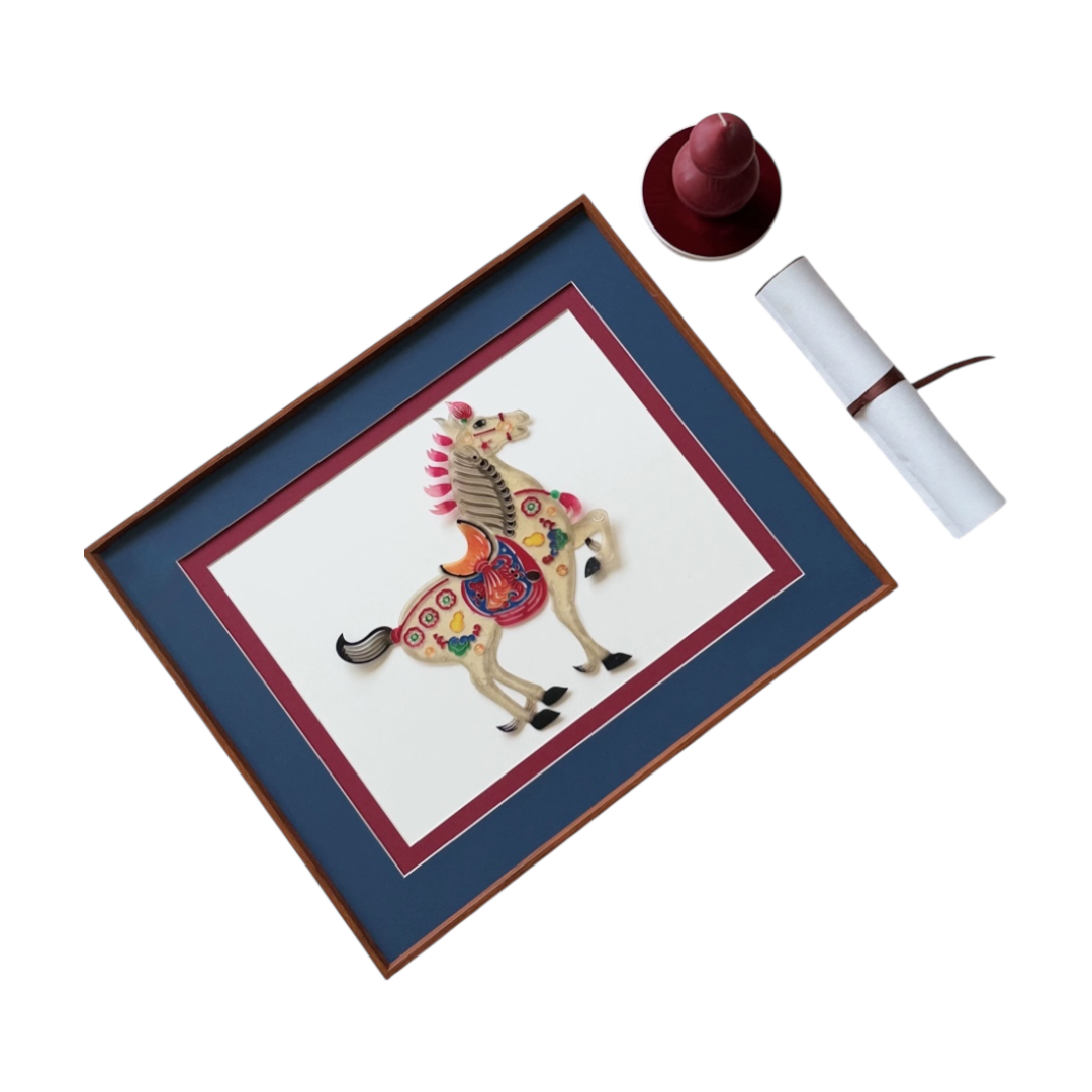 Intangible Cultural Heritage Shadow Puppet, Hand-Painted Hanging Scroll: 