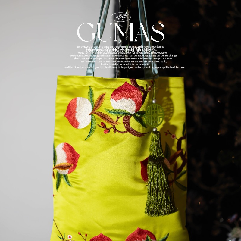 桃之夭夭真丝刺绣手工包包