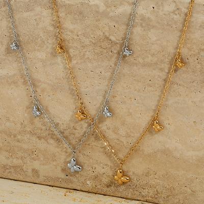 Hammered Pearl Pendant Necklace