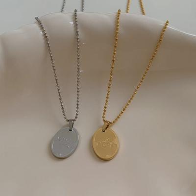 Good Luck Oval Pendant Necklace