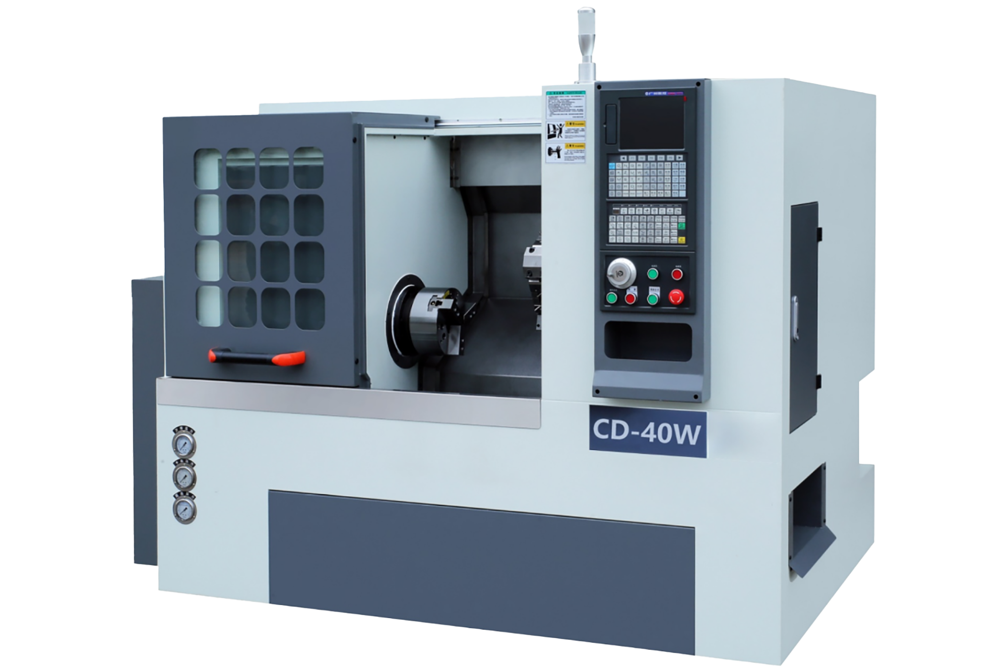 CD-40W Slant-bed lathe with high-low guide turret and tailstock