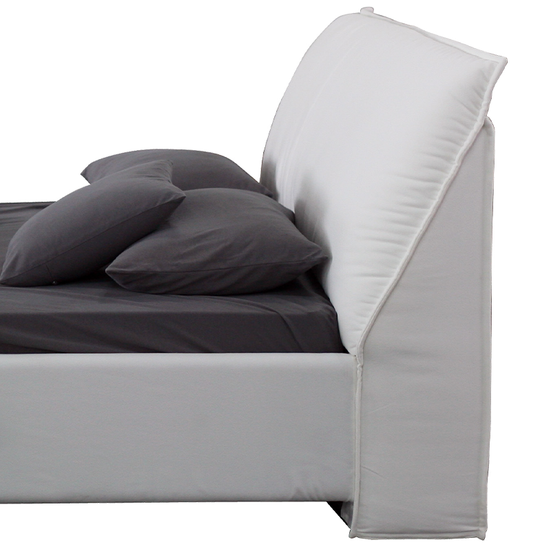 Modern Fabric Bed Frame – Soft Linen Upholstery – Queen Size Storage Bed