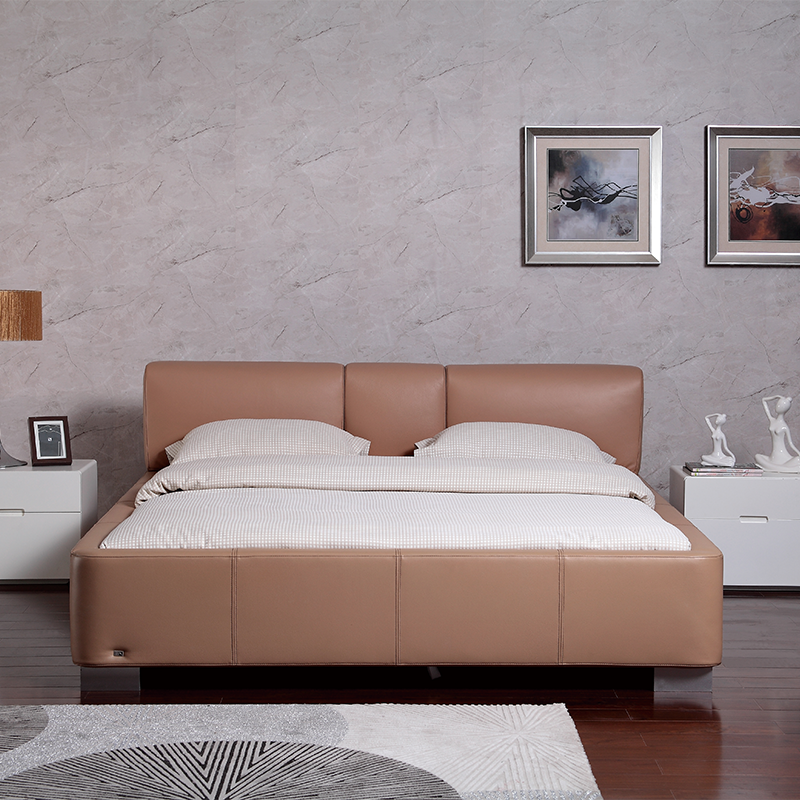 Matte Finish Faux Leather Bed – Scratch-Resistant – Pet-Friendly