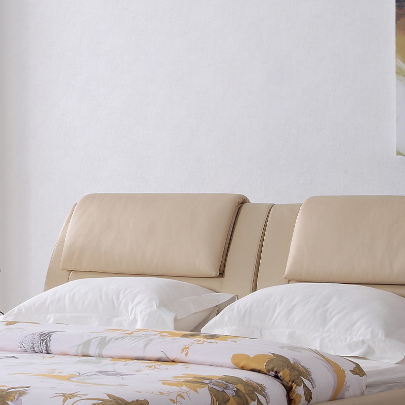 Simple Faux Leather Upholstered Bed – Neutral Brown – Sturdy Build