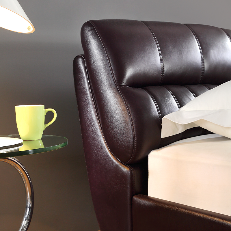 Basic Leather Bed Frame – Genuine Leather – Queen Size