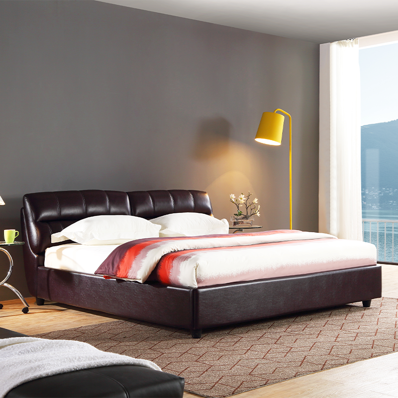 Basic Leather Bed Frame – Genuine Leather – Queen Size
