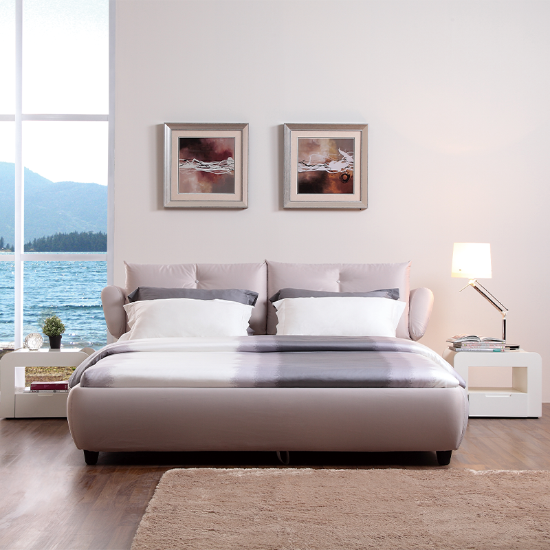 Simple Fabric Bed Frame – Neutral Beige