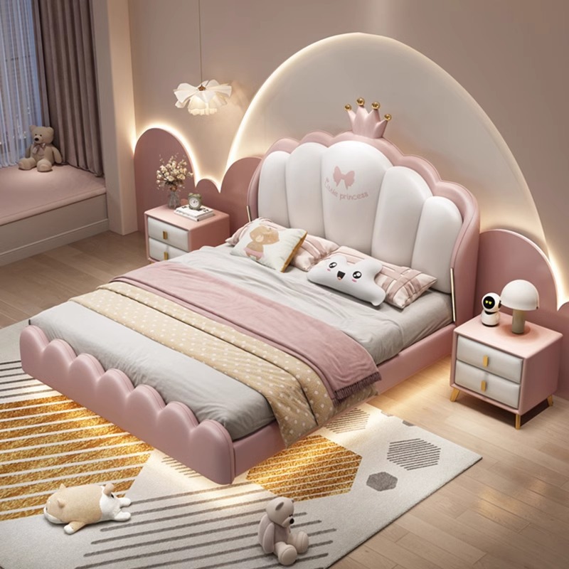 Princess - Style Upholstered Kids Bed