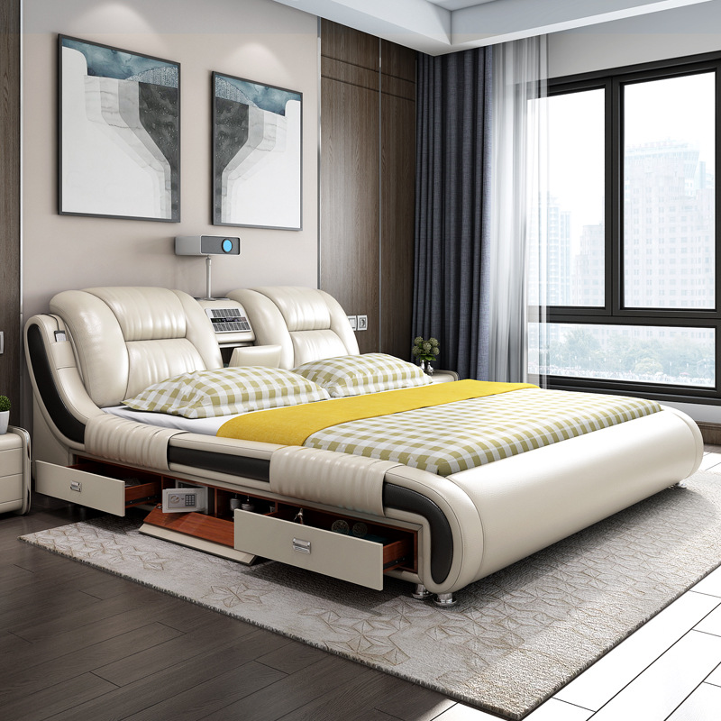 Faux Leather Smart Multifunctinal Bed