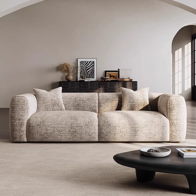 Luxury Fabric & Wood Frame Sofa - Modern Living Room Centerpiece