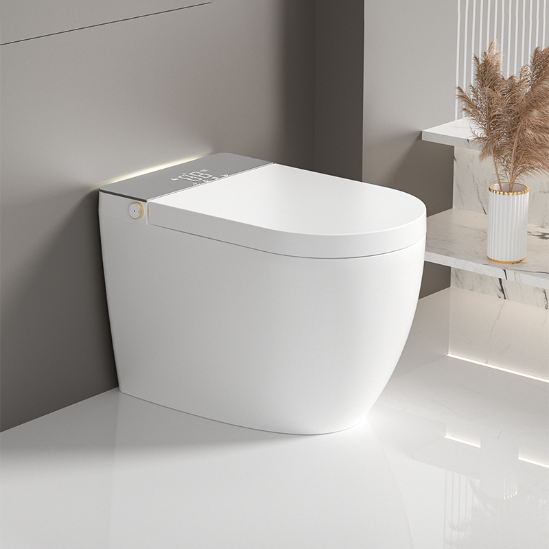 Modern Smart Toilet - White Automatic Flush Bathroom Fixture