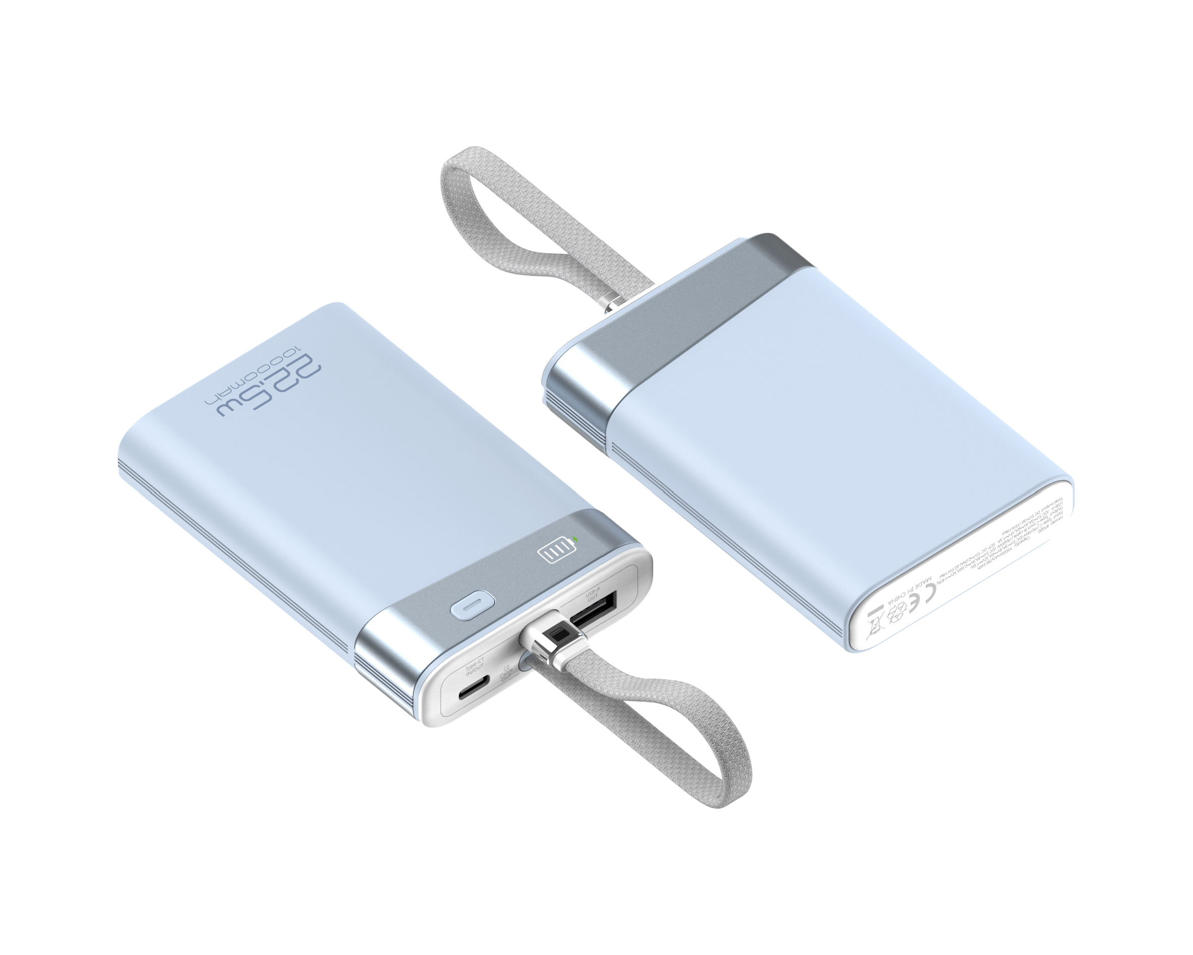 10000mAh 2025 Trending Product 20W Fast Charge Portable Power Banks 22.5W Max Output Cable Key Chain Quick Charger Fixed iphone