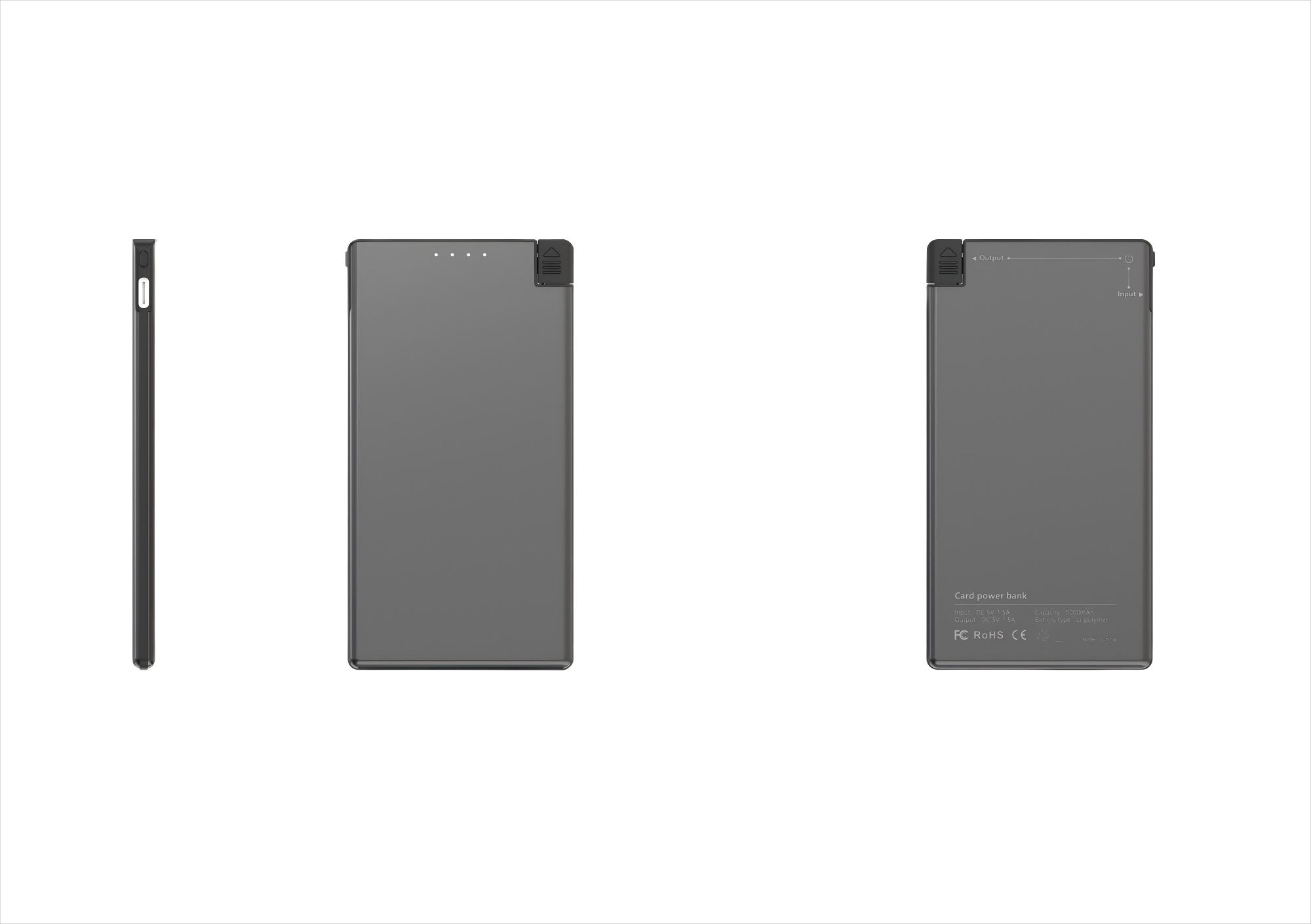 Ultra Thin Super Thin Card Power Bank Emergency Use 2025 Trending Built in Cable Mini Powerbank 5000mAh Travel Airline Friendly