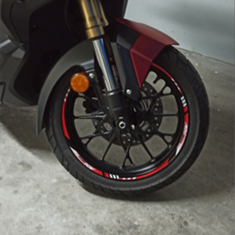 Motorcycle Accessories Wheel Hub Stripes Sticker Rim Reflective Decals For HONDA ADV 350 ADV350 Front 15 inches, rear 14 inches