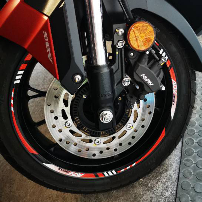 Motorcycle Accessories Wheel Hub Stripes Sticker Rim Reflective Decals For HONDA ADV 350 ADV350 Front 15 inches, rear 14 inches