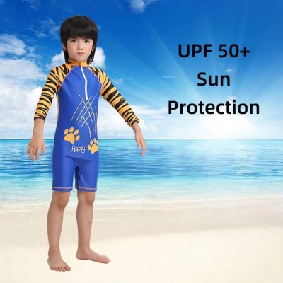 Custom UPF 50 Fish Zipper Kids Rash Guard