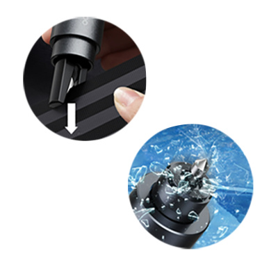 Car safety hammer with seatbelt cutter GA046039
