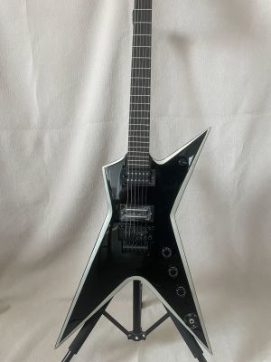 Dimebag Darrell Stealth Electric Guitar Black With Silver Bevels Floydrose vibrato