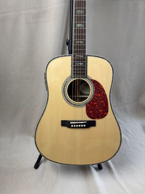 Handmade D45 Acoustic Electric Guitar With EQ Top Solid Spruce Abalone Inlay