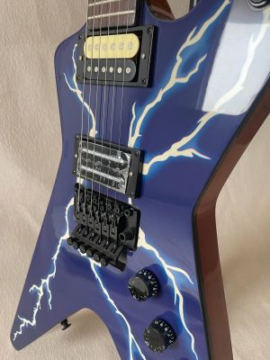 OEM 6 Strings Dimebag Darrel ML  Electric Guitar Blue Lightning Floydrose vibrato