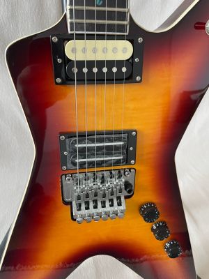 OEM 6 Strings Dimebag ML Electric Guitar Sunset Flame Maple Veneer Floydrose Vibrato