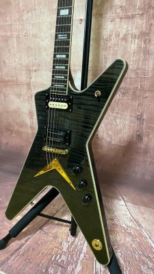 OEM 6 Strings Dimebag Darrel ML  Electric Guitar Olive Green Flame Maple Veneer Floydrose vibrato