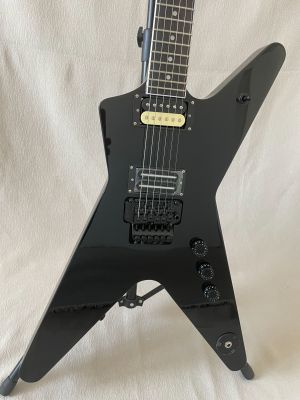 OEM 6 Strings Dimebag Darrel ML  Electric Guitar Black FloydRose Vibrato Mahogany Body