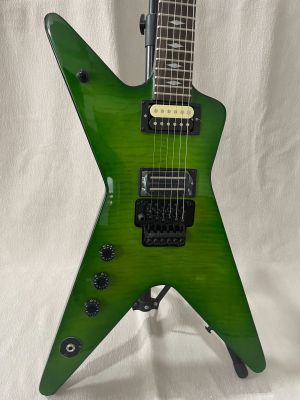 Customized Green Dimebag Electric Guitar Flame Maple Top Floydrose vibrato Left Hand Rosewood Fingerboard