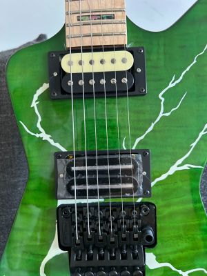 Customized Green Dimebag Electric Guitar Flame Maple Top Floydrose vibrato Maple fingerboard Pearl Shell Inlay