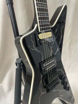 Black Dimebag Custom Electric Guitar FloydRose Vibrato Abalone Inlay 6 Strings