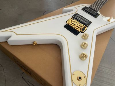 OEM 6 Strings Dimebag Razorback Electric Guitar FloydRose Vibrato White