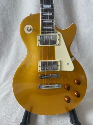 Classic LP Electric Guitar Chrome Plated Hardware EMG Pickup Gold Finish ABR-1 Bridge Bone Nut