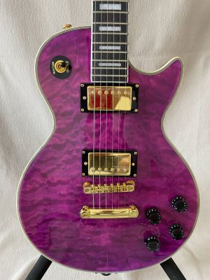 Rosewood Fretboard Electric Guitar Gold Accessory Purple Large Flower Decoration