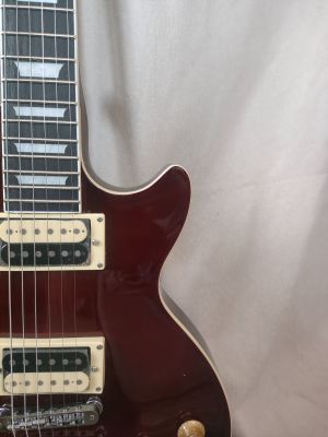 Custom LP Electric Guitar, Rosewood Fingerboard, Transparent Red Maple Top