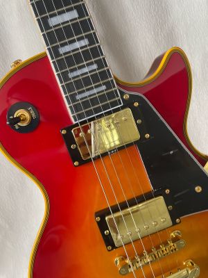 Custom LP Electric Guitar Rosewood Fretboard Yellow Bound Gold Accessories