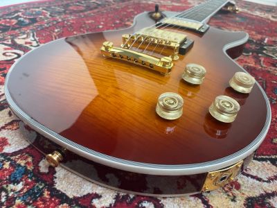 Double-Barreled LP Electric Guitar Flame MapleTop Gold Accessories Mahogany Body Rosewood Fingerboard