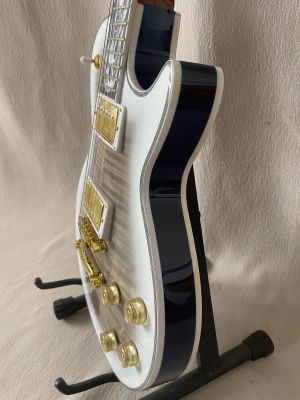 Limited Run Crimson Ice Gray Figured L P Electric Guitar 3 Piece Flame Maple Neck Grover Imperial Tuners