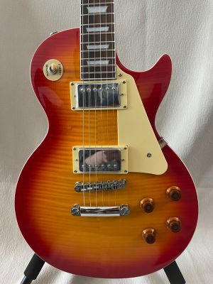 High-Quality Tiger Stripe LP Electric Guitar,Cherry Day Excellent Mahogany Body