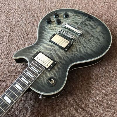 Brand New Clear Grey 6 String LP Custom Electric Guitar