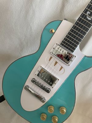 High Quality Fifth Line LP Electric Guitar Mahogany Body Silver Hardware Blue