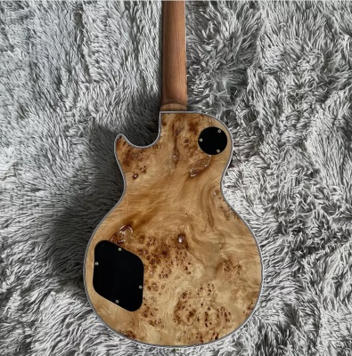 Custom LP Electric Guitar Nature Burl Maple Top Mahogany Body Fast Delivery