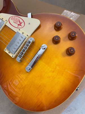 Standard LP Electric Guitar Mahogany Body Flame Maple Top 6 String