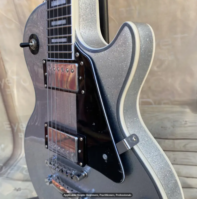 Silver LP Electric Guitar EMG Pickups Chrome Hardware With Black Guard 6-String