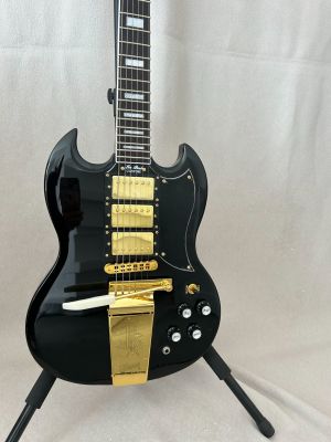 Custom SG Electric Guitar Gold Hardware Mahogany Body Rosewood Fretboard Black ABR-1 Bridge