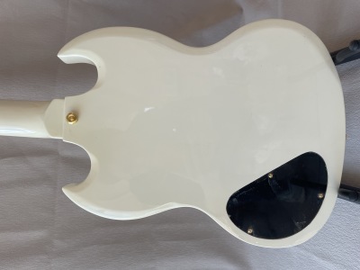 Custom White SG Electric Guitar With Gold Hardware Tremolo System With Three Pickups