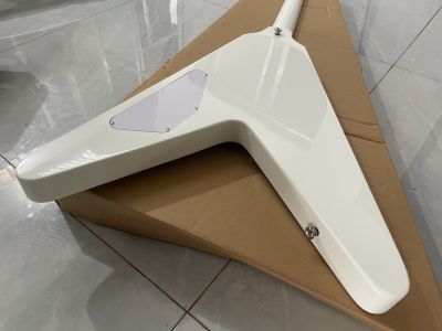 Shaped Flying V Electric Guitar White Mahogany Body And Rosewood Fingerboard