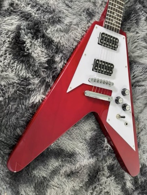Shaped Flying V Electric Guitar Red Mahogany Body Rosewood Fingerboard